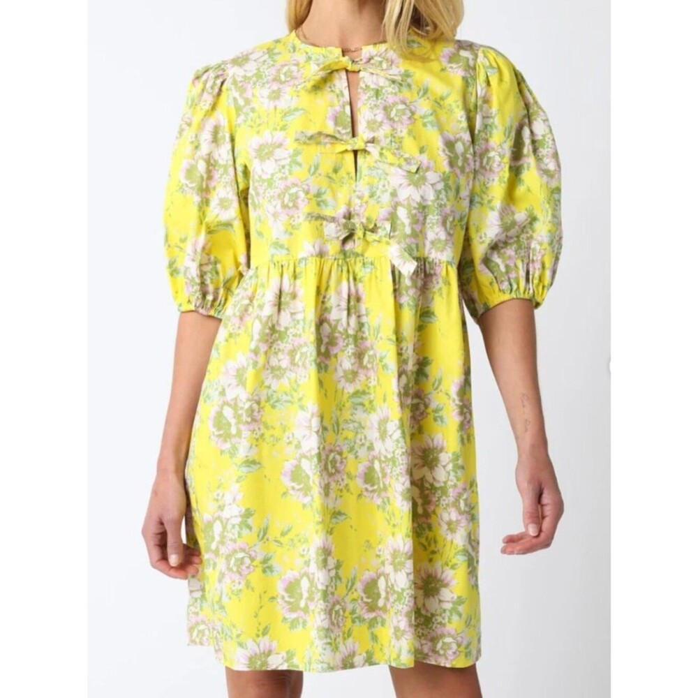 NEW Olivaceous Floral Triple Tie Dress